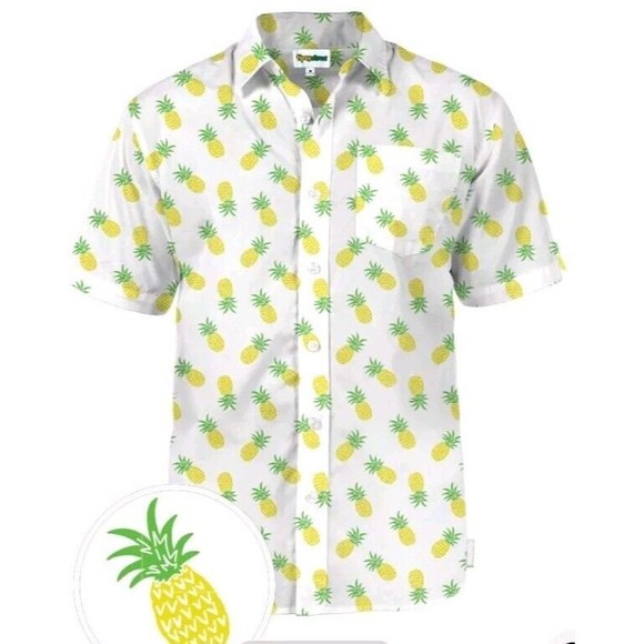 Tipsy Elves Pineapple Parade Hawaiian Swinger Shirt Mens Size XXL - Picture 4 of 7